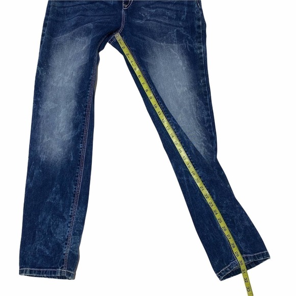 ARIYA Faded Dark Wash Blue Skinny Denim Jeans - Picture 7 of 11